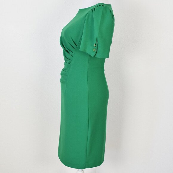 DKNY Ruched Short Puff Sleeve Sheath Dress - 8P - Picture 4 of 9